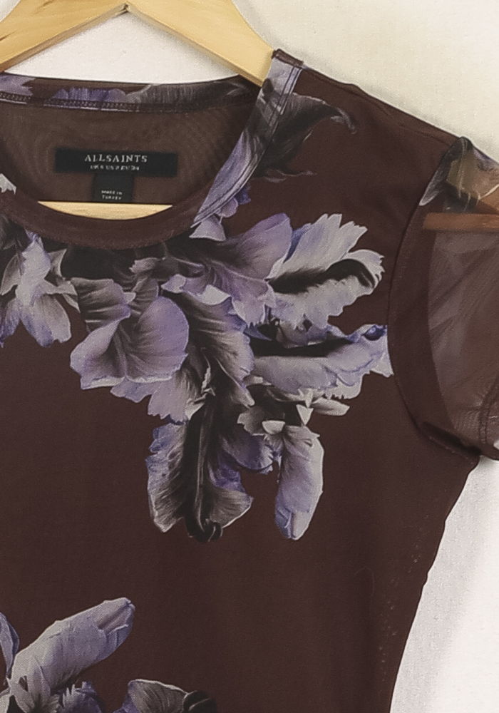Tee-shirt Violet et Noir - Taille XS/34 de la marque All Saints | PARAD71718 - Vendu par Paradigme - Image 3