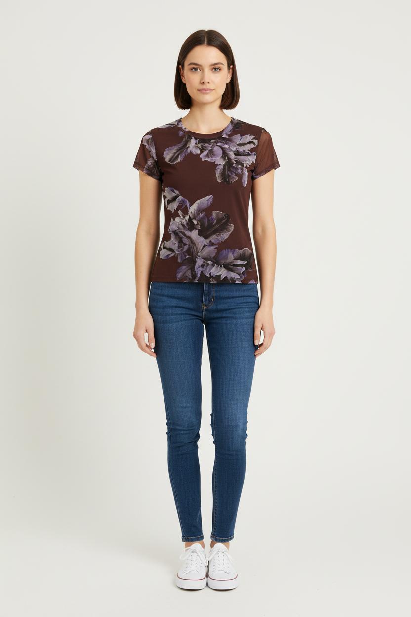 Tee-shirt Violet et Noir - Taille XS/34 de la marque All Saints | PARAD71718 - Vendu par Paradigme - Image 1