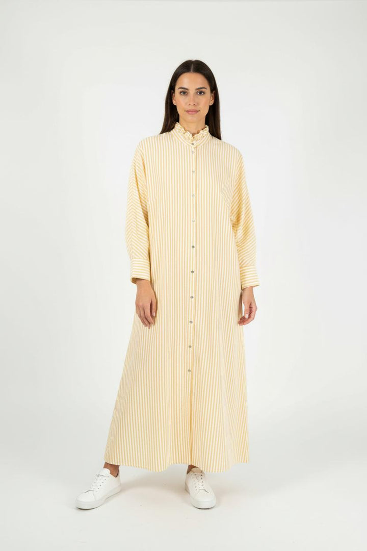 Robe Chemise Jaune et Blanche - Taille S/36 de la marque Claudie Pierlot | PARAD71721 - Vendu par Paradigme - Image 1