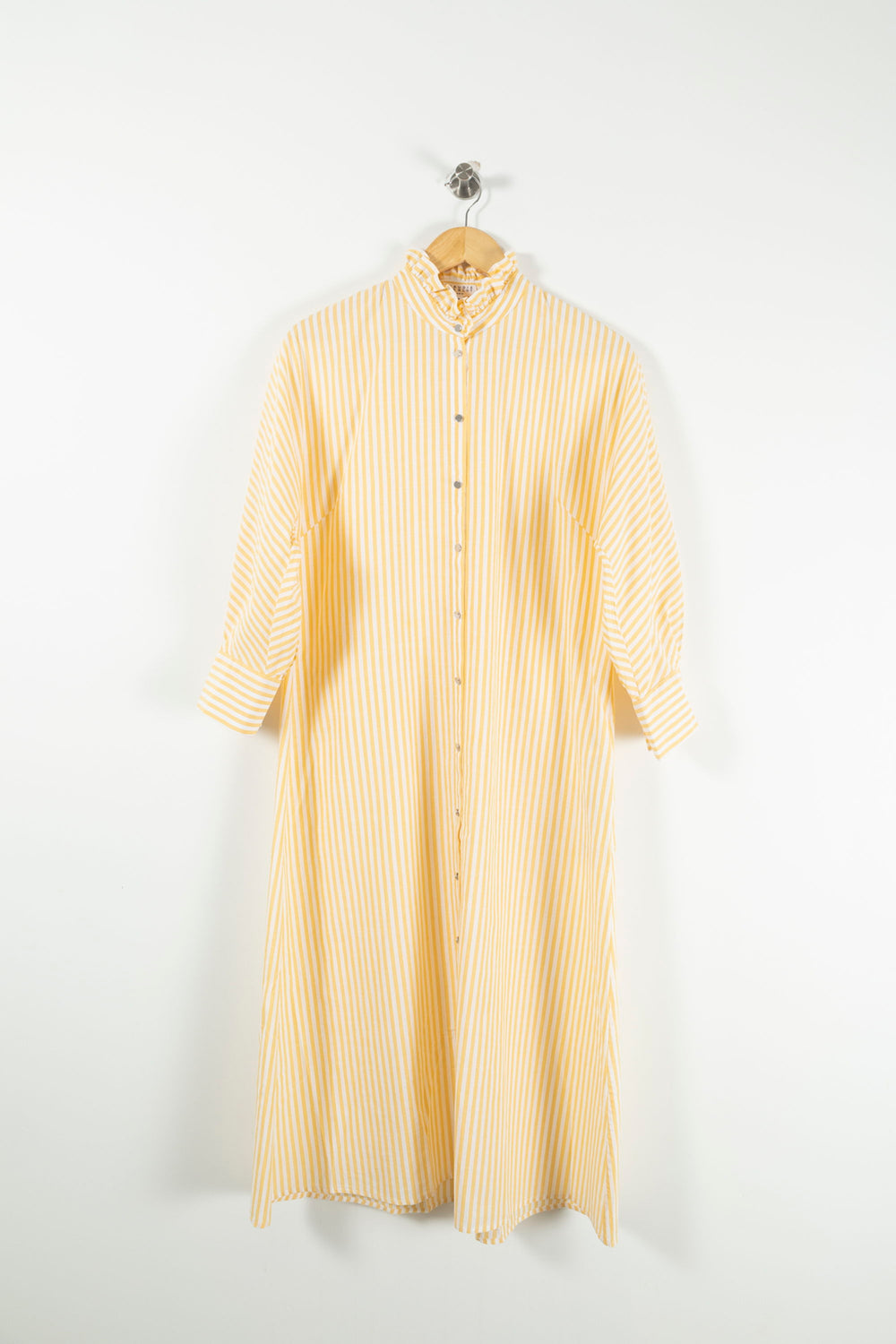 Robe Chemise Jaune et Blanche - Taille S/36 de la marque Claudie Pierlot | PARAD71721 - Vendu par Paradigme - Image 2