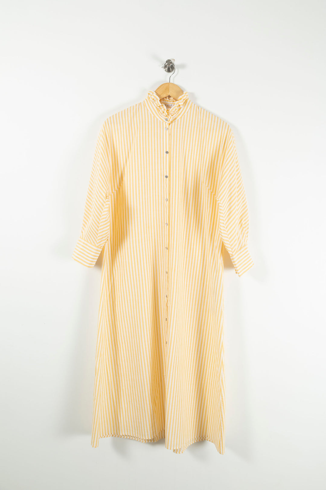 Robe Chemise Jaune et Blanche - Taille S/36 de la marque Claudie Pierlot | PARAD71721 - Vendu par Paradigme - Image 2