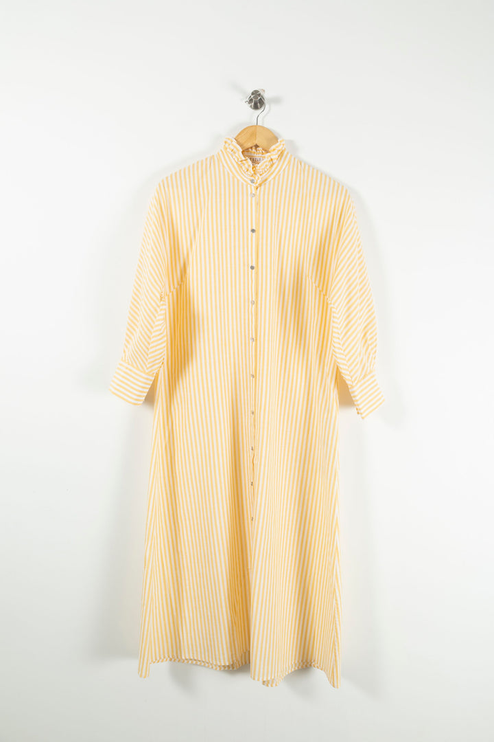 Robe Chemise Jaune et Blanche - Taille S/36 de la marque Claudie Pierlot | PARAD71721 - Vendu par Paradigme - Image 2