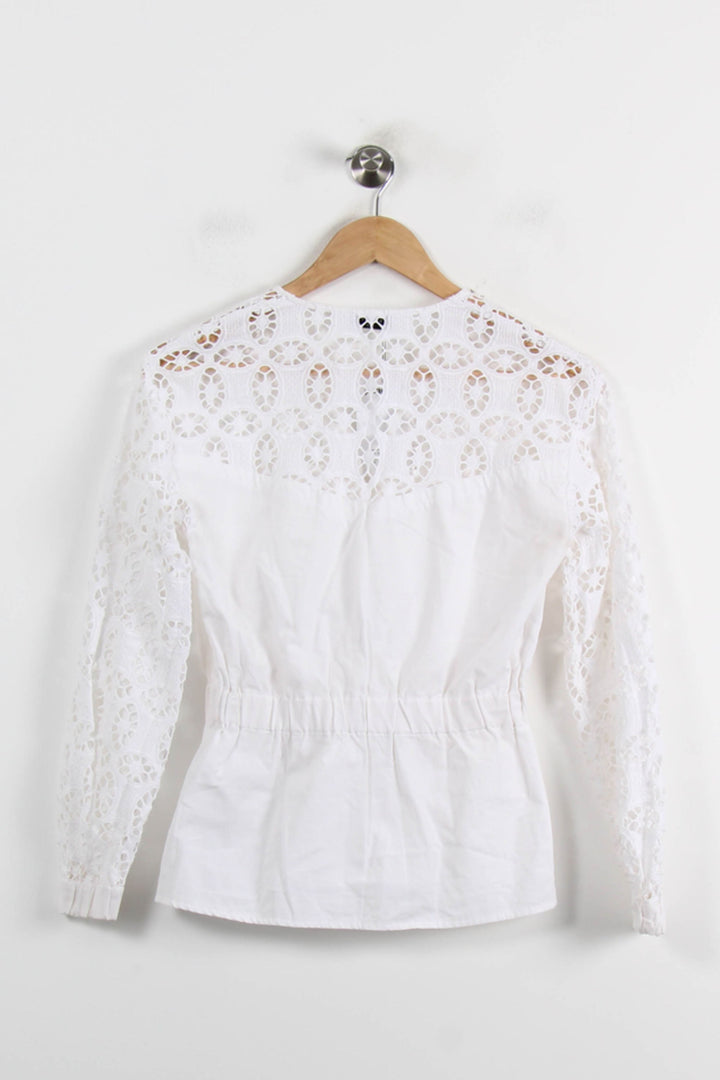 Blouse Blanche - Taille S/36 de la marque Sandro | PARAD71836 - Vendu par Paradigme - Image 4