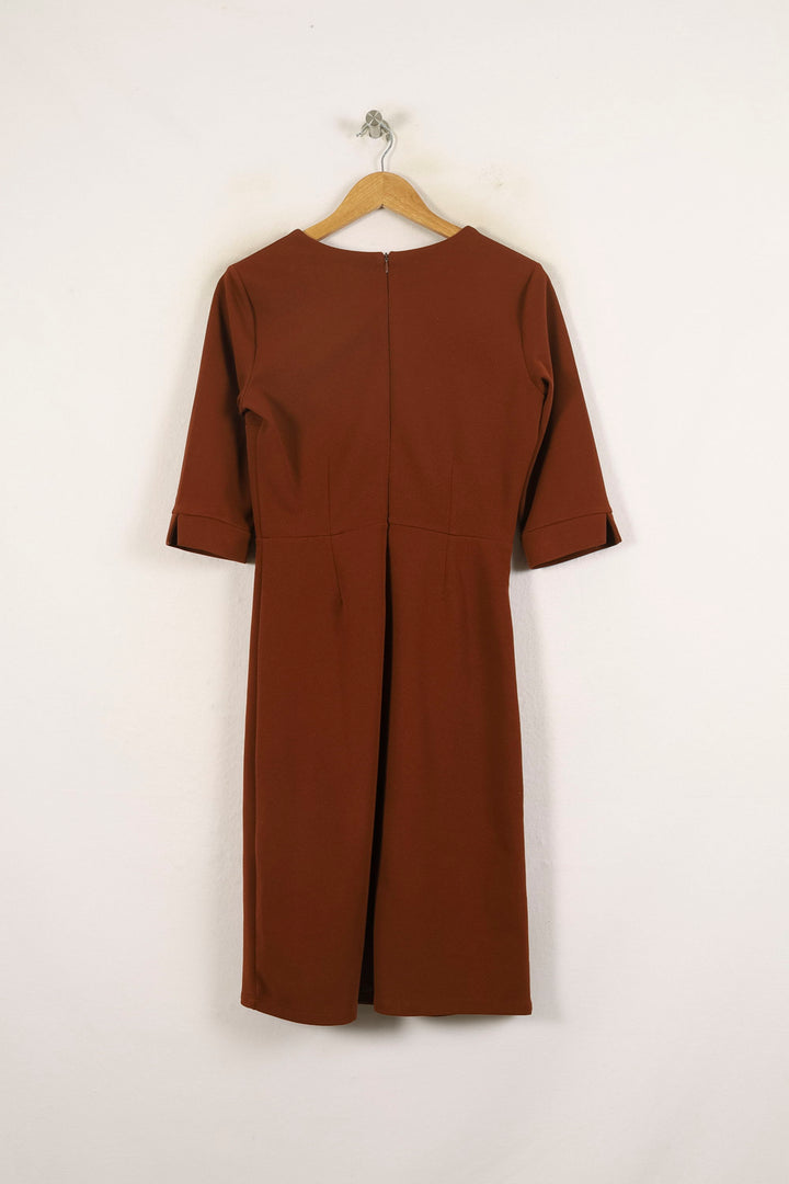 Robe Midi Marron - Taille S/36 de la marque La Fée Maraboutée | PARAD71838 - Vendu par Paradigme - Image 4