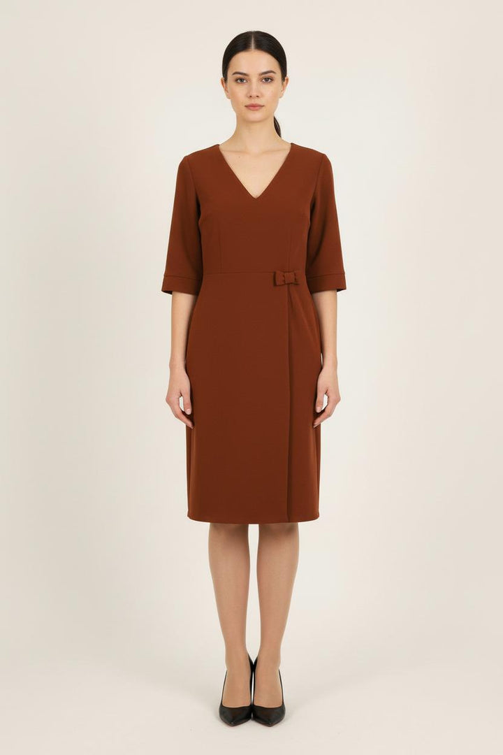 Robe Midi Marron - Taille S/36 de la marque La Fée Maraboutée | PARAD71838 - Vendu par Paradigme - Image 1