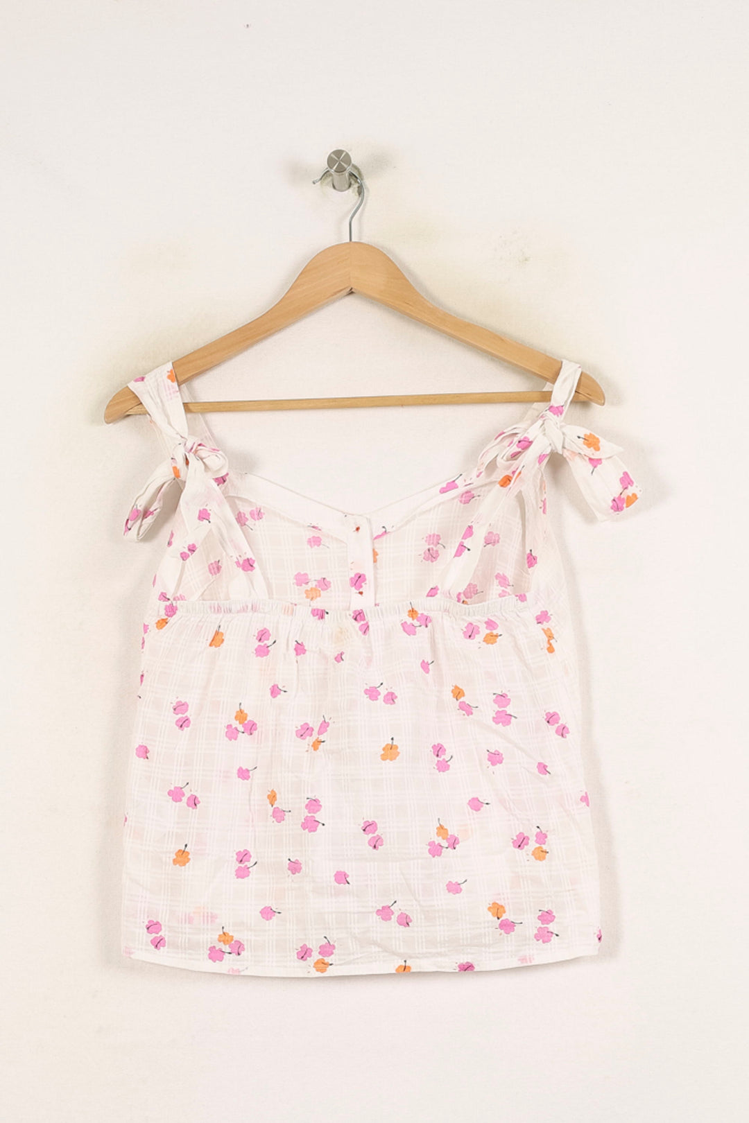 Débardeur Blanc à Fleurs Roses et Oranges - Taille S/36 de la marque Des petits hauts | PARAD71839 - Vendu par Paradigme - Image 4