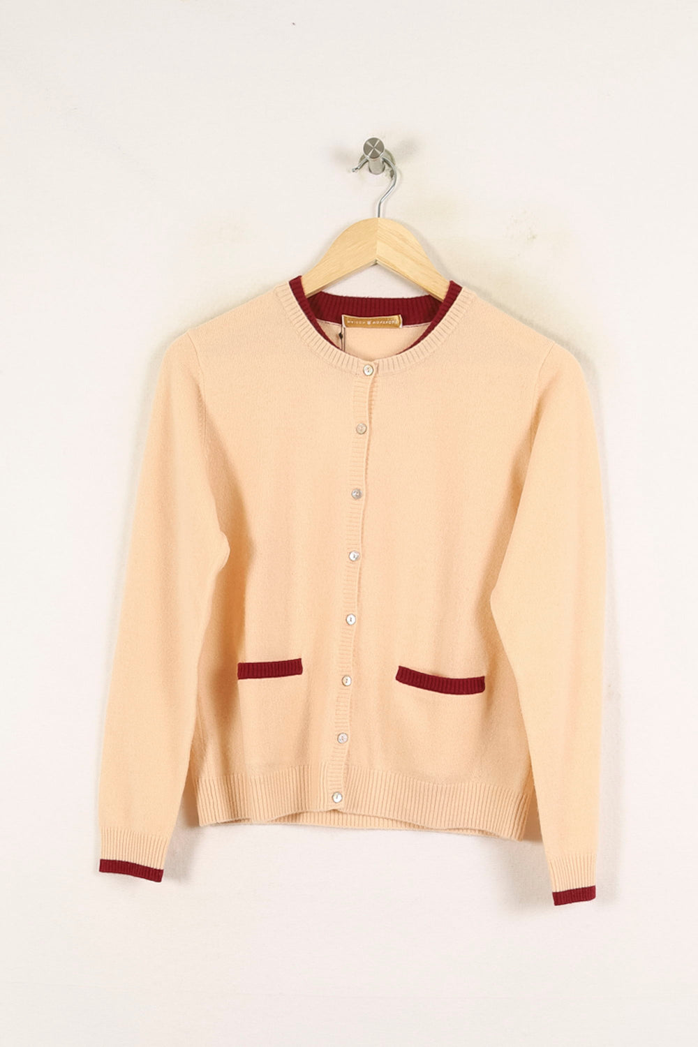 Cardigan Beige et Bordeaux - Taille L/40 de la marque Maison Montagut | PARAD71851 - Vendu par Paradigme - Image 2