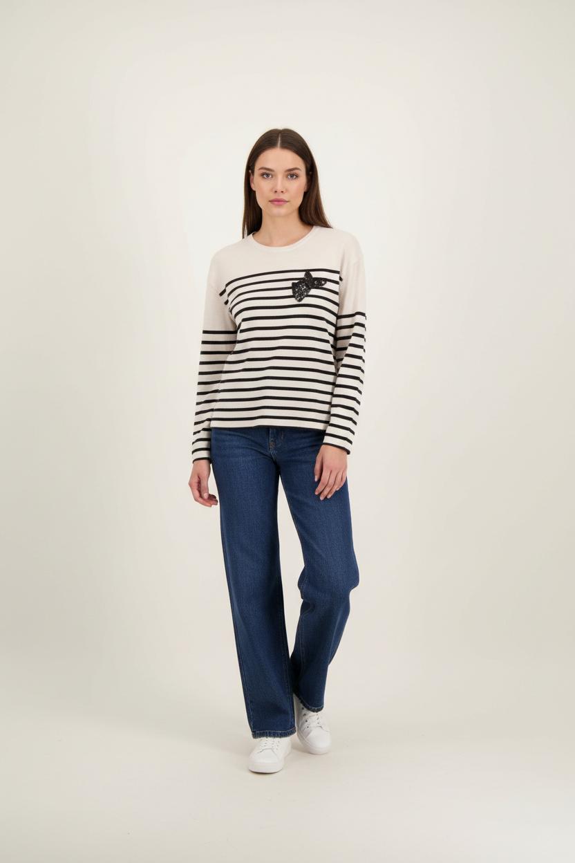 Marinière Blanc et Noir - Taille T.U. de la marque IKKS | PARAD71855 - Vendu par Paradigme - Image 1