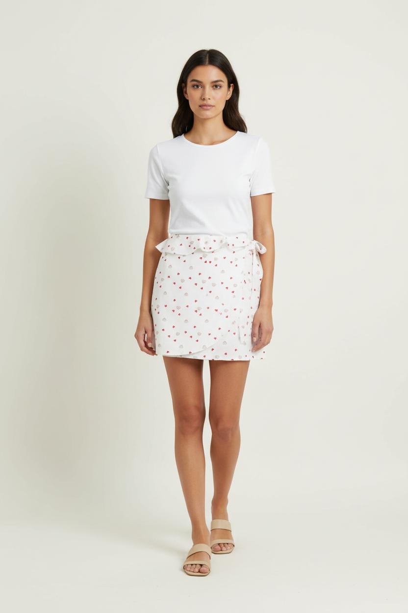 Jupe Portefeuille Blanche et Rouge - Taille M/38 de la marque Karl Marc John | PARAD71859 - Vendu par Paradigme - Image 1