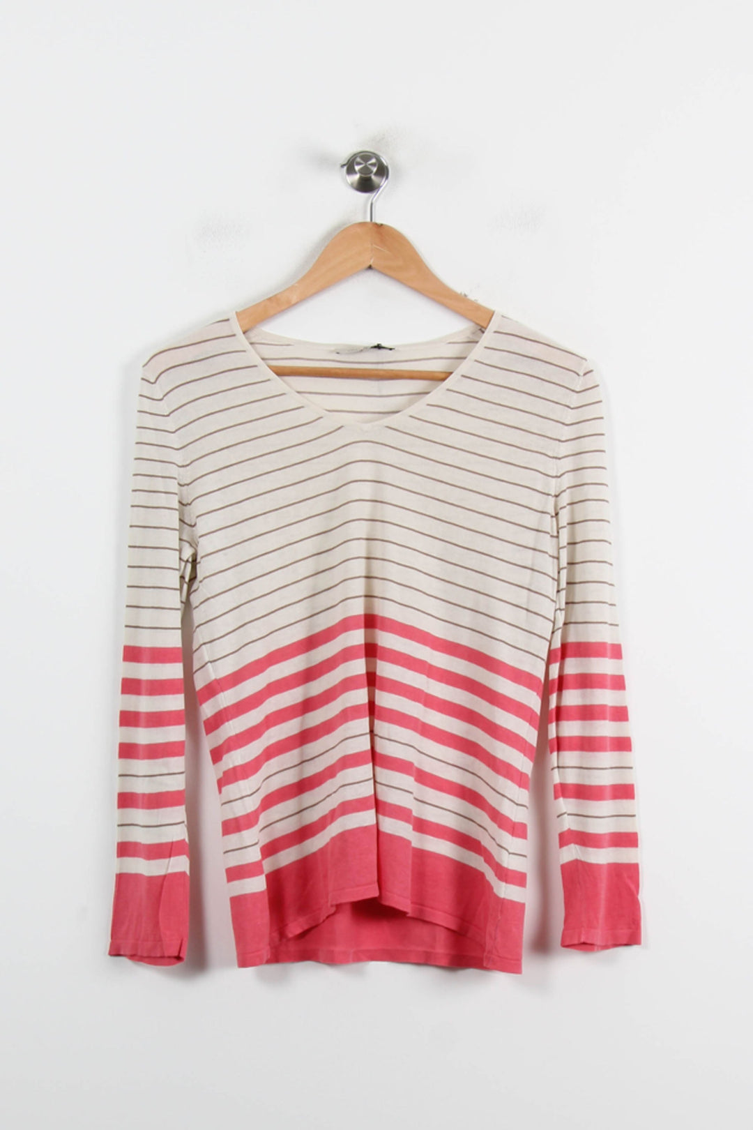 Pull Rayé Écru et Rose - Taille M/38 de la marque Gerard Darel | PARAD71875 - Vendu par Paradigme - Image 2