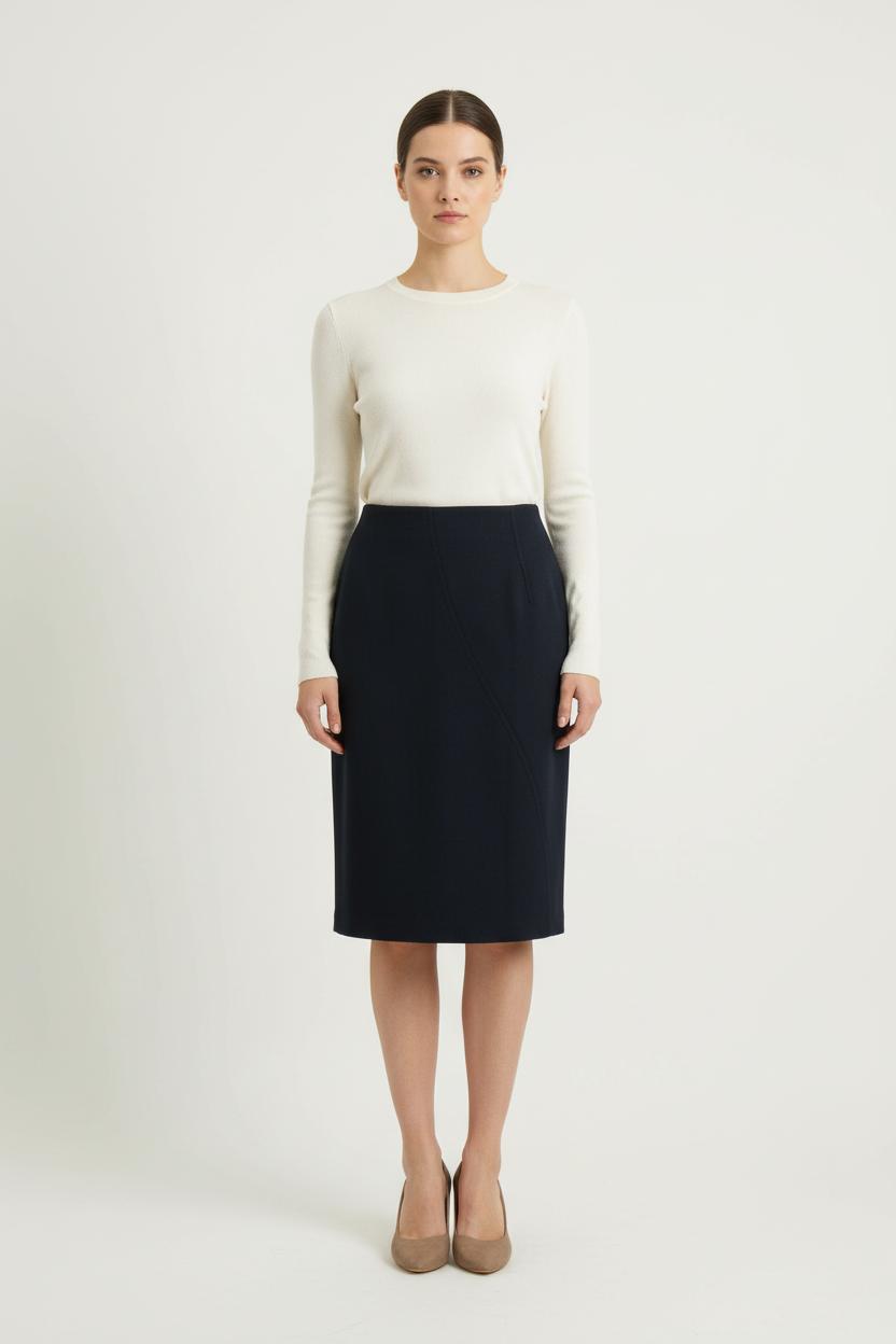 Jupe Droite Bleue - Taille XXL/44 de la marque Max Mara | PARAD71879 - Vendu par Paradigme - Image 1