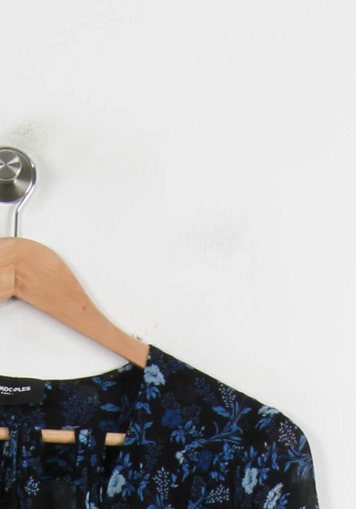 Robe Fleurie Bleue et Noire - Taille S/36 de la marque The Kooples | PARAD71885 - Vendu par Paradigme - Image 3