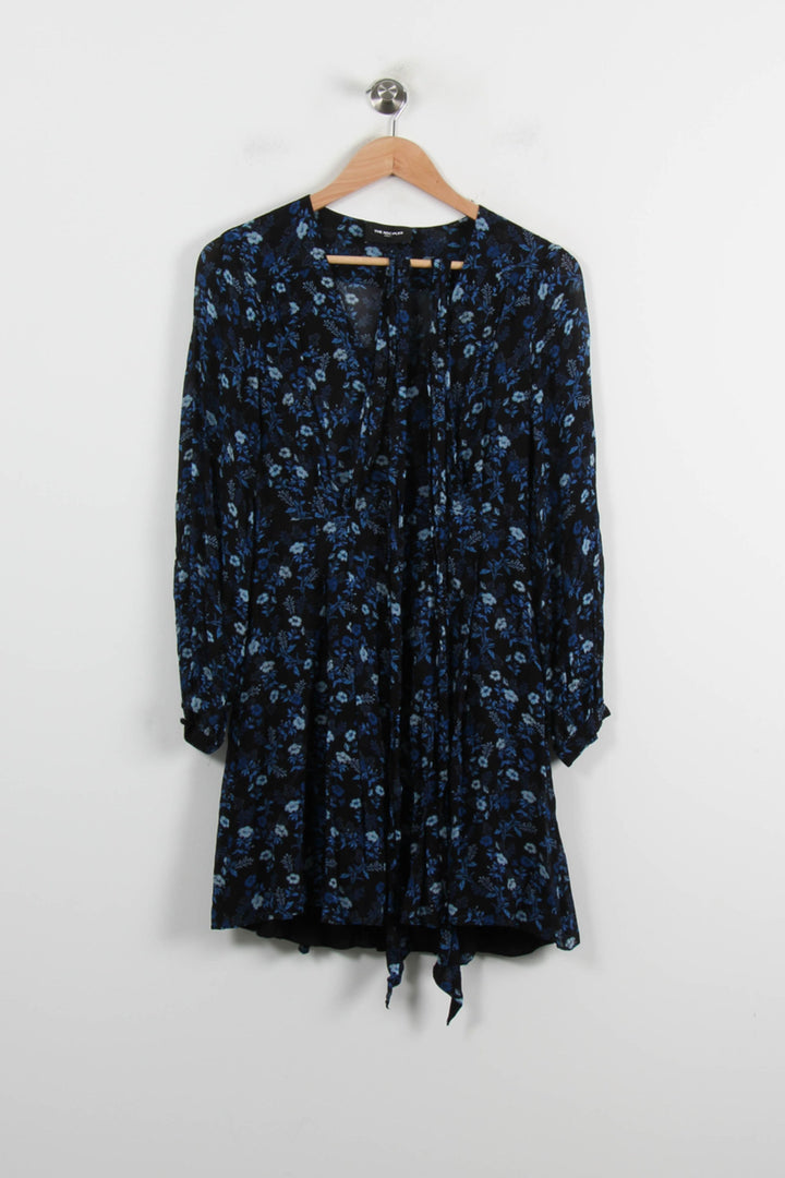 Robe Fleurie Bleue et Noire - Taille S/36 de la marque The Kooples | PARAD71885 - Vendu par Paradigme - Image 2