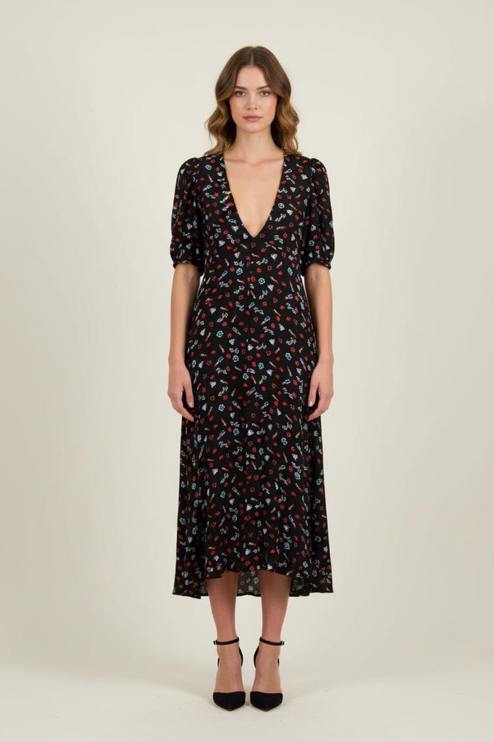 Robe Midi Noire - Taille S/36 de la marque Maje | PARAD71888 - Vendu par Paradigme - Image 1