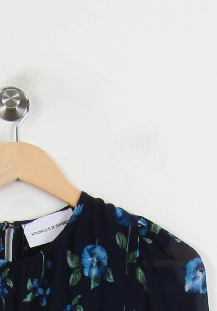 Robe Fleurie Bleue et Noire - Taille S/36 de la marque The Kooples | PARAD71889 - Vendu par Paradigme - Image 3