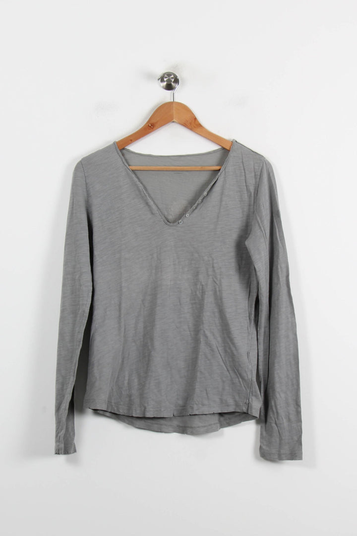 Tee-shirt Manches Longues Gris - Taille S/36 de la marque Zadig&Voltaire | PARAD71891 - Vendu par Paradigme - Image 2
