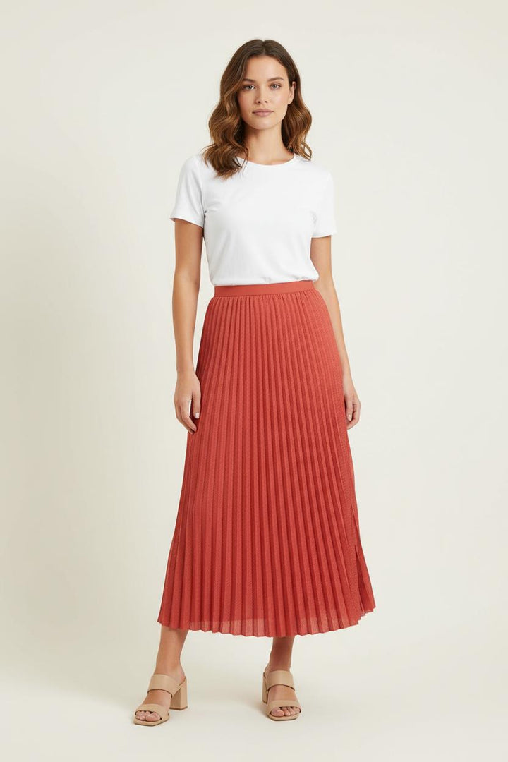 Jupe Plissée Orange - Taille XS/34 de la marque Caroll | PARAD71895 - Vendu par Paradigme - Image 1