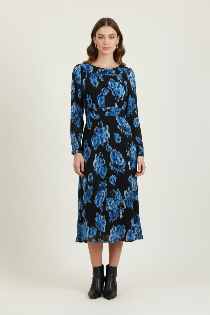 Robe Midi Bleue et Noire - Taille S/36 de la marque Caroll | PARAD71896 - Vendu par Paradigme - Image 1