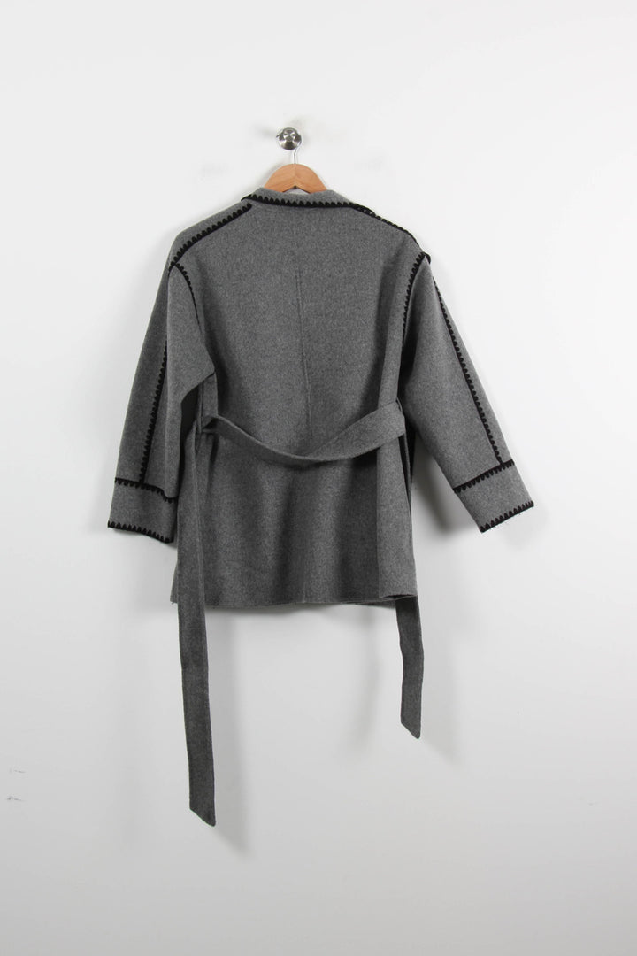 Veste Ceinturée Grise - Taille XS/34 de la marque Maje | PARAD71899 - Vendu par Paradigme - Image 4