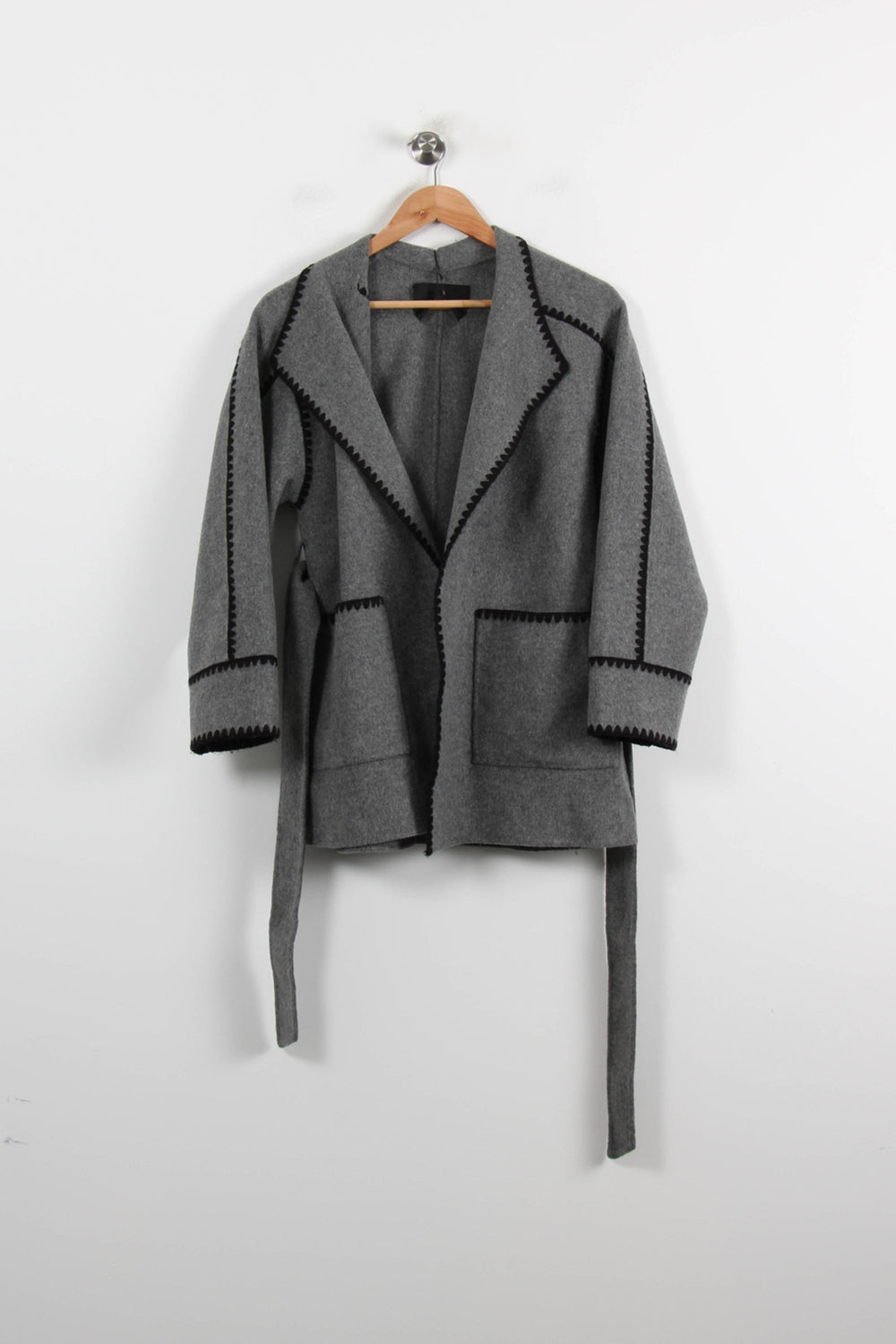 Veste Ceinturée Grise - Taille XS/34 de la marque Maje | PARAD71899 - Vendu par Paradigme - Image 2