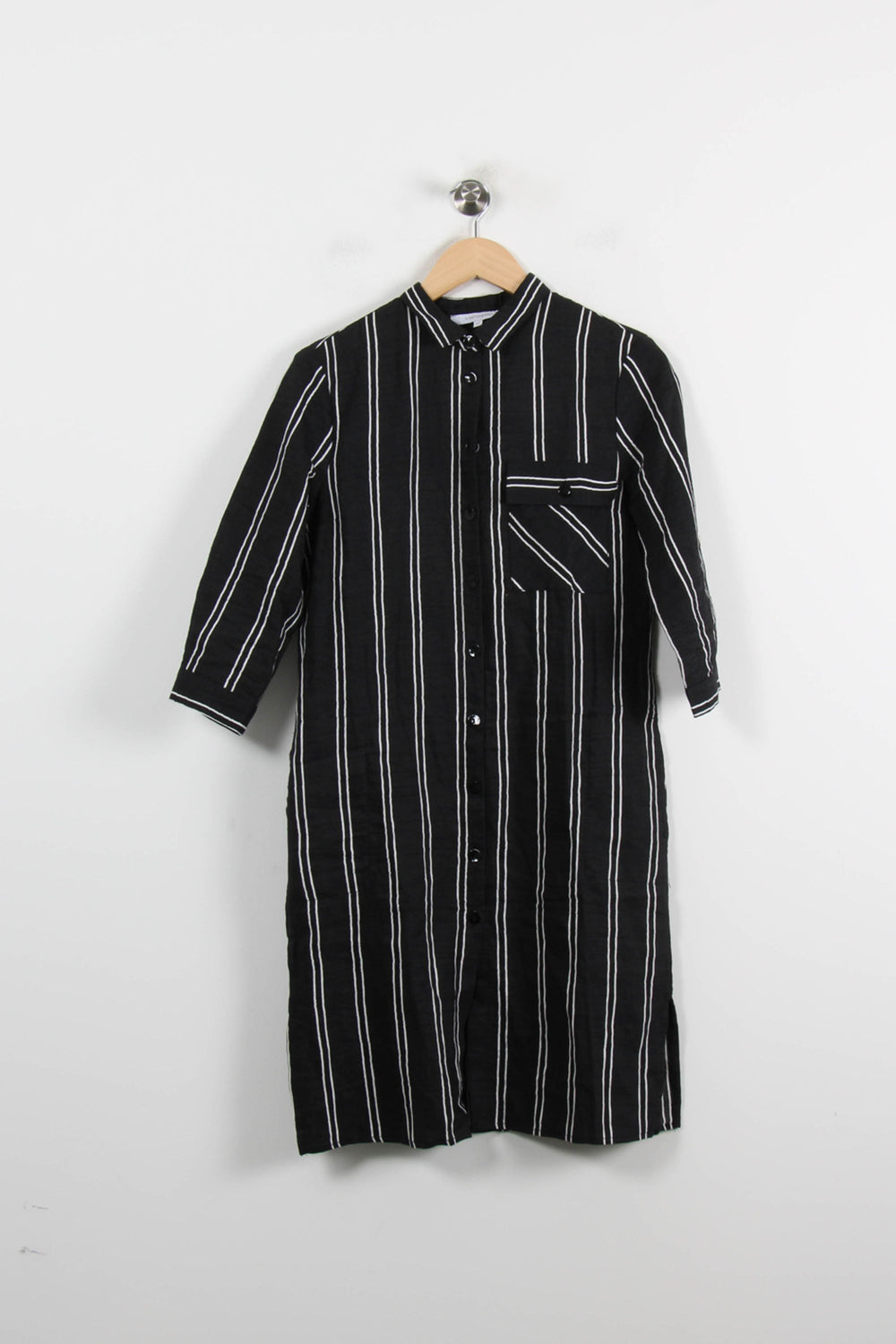 Robe Chemise Noire et Blanche - Taille S/36 de la marque La Fée Maraboutée | PARAD71908 - Vendu par Paradigme - Image 2