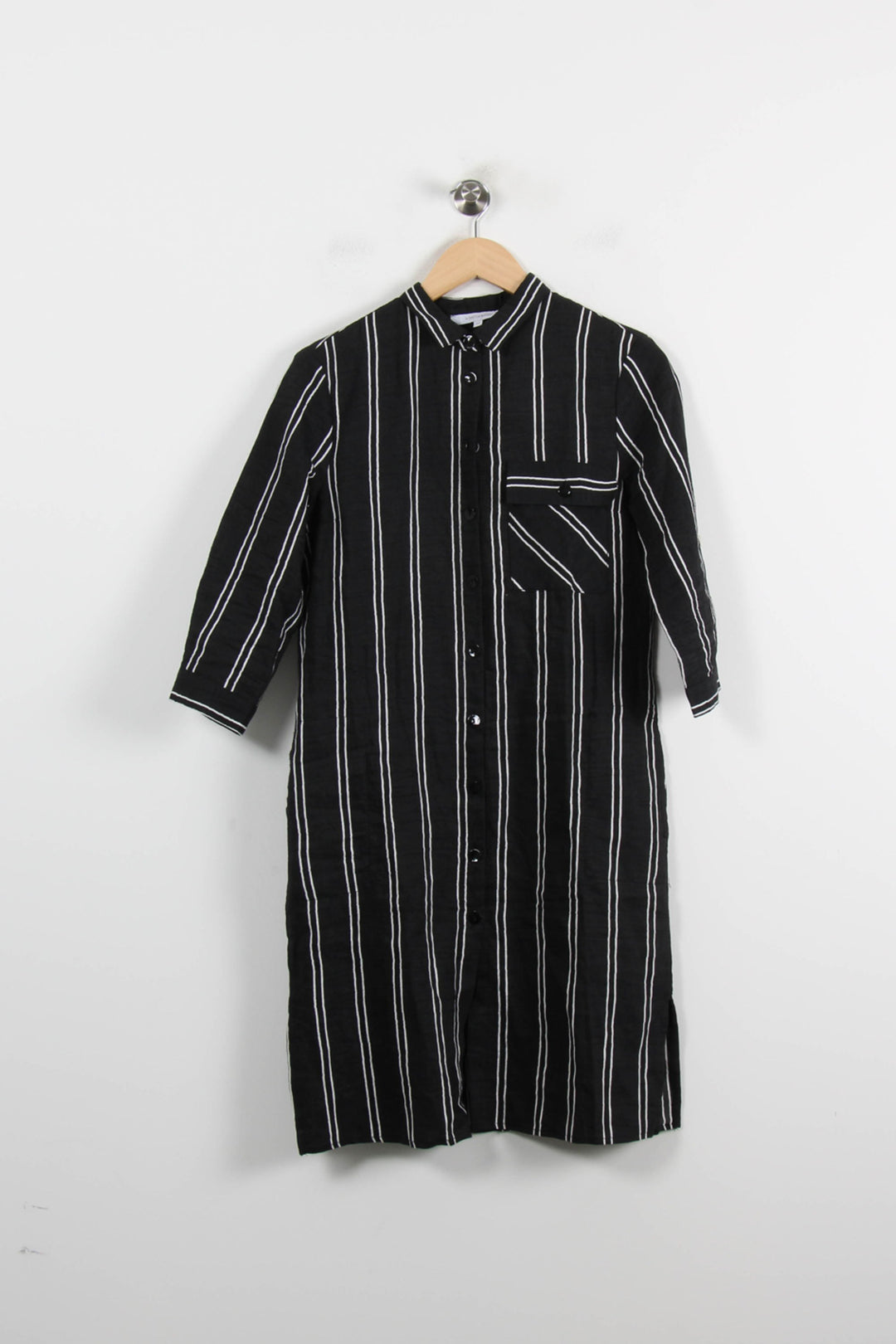 Robe Chemise Noire et Blanche - Taille S/36 de la marque La Fée Maraboutée | PARAD71908 - Vendu par Paradigme - Image 2