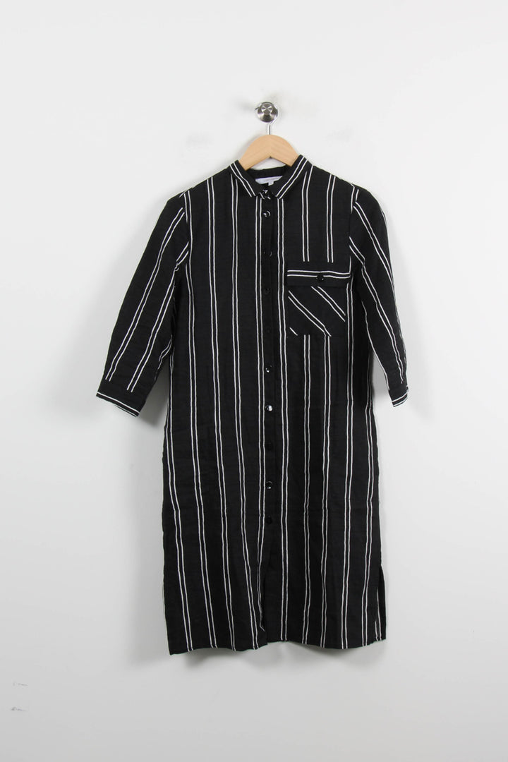 Robe Chemise Noire et Blanche - Taille S/36 de la marque La Fée Maraboutée | PARAD71908 - Vendu par Paradigme - Image 2