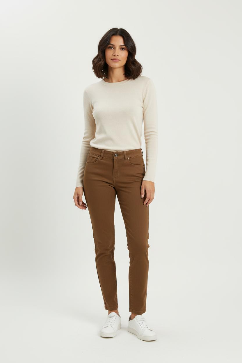 Jean Marron - Taille XS/34 de la marque Caroll | PARAD71911 - Vendu par Paradigme - Image 1