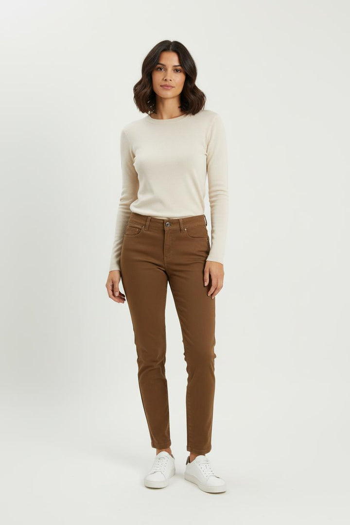 Jean Marron - Taille XS/34 de la marque Caroll | PARAD71911 - Vendu par Paradigme - Image 1