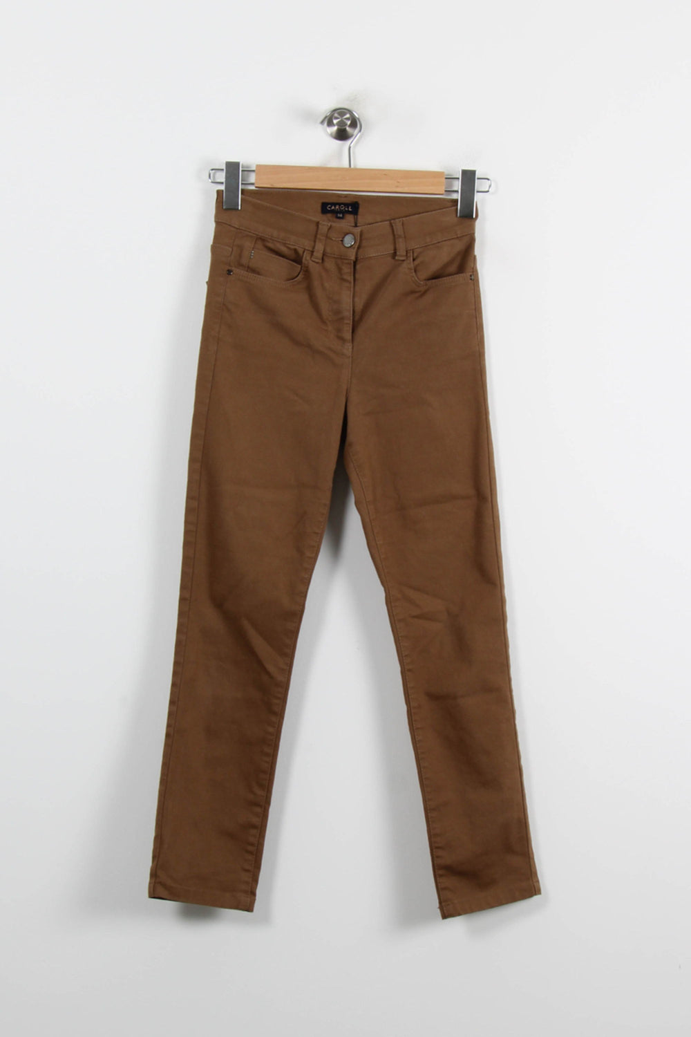 Jean Marron - Taille XS/34 de la marque Caroll | PARAD71911 - Vendu par Paradigme - Image 2