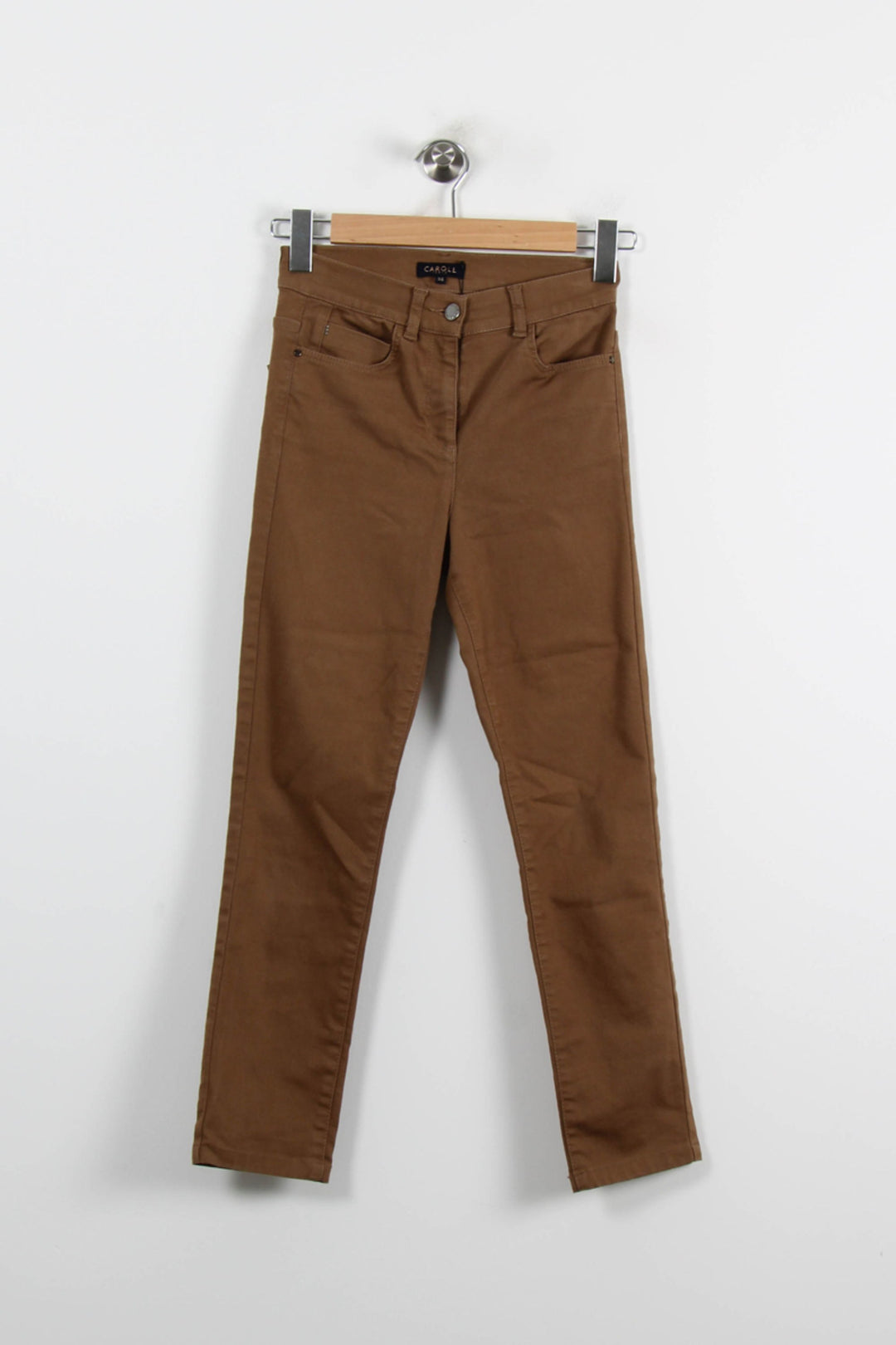 Jean Marron - Taille XS/34 de la marque Caroll | PARAD71911 - Vendu par Paradigme - Image 2