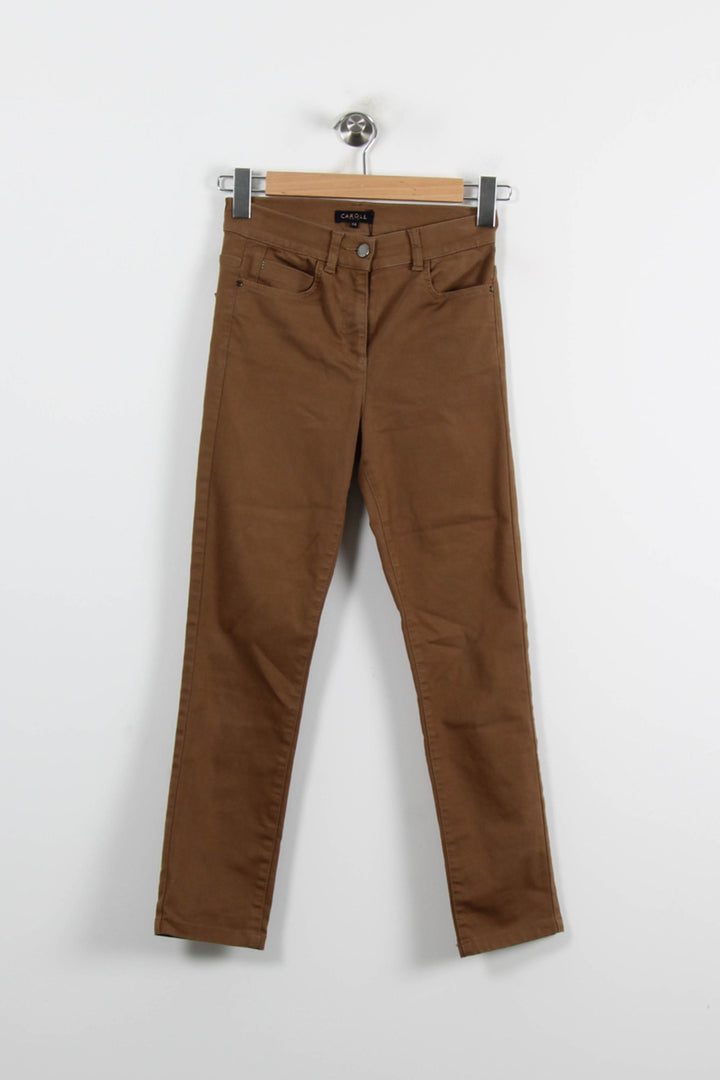 Jean Marron - Taille XS/34 de la marque Caroll | PARAD71911 - Vendu par Paradigme - Image 2