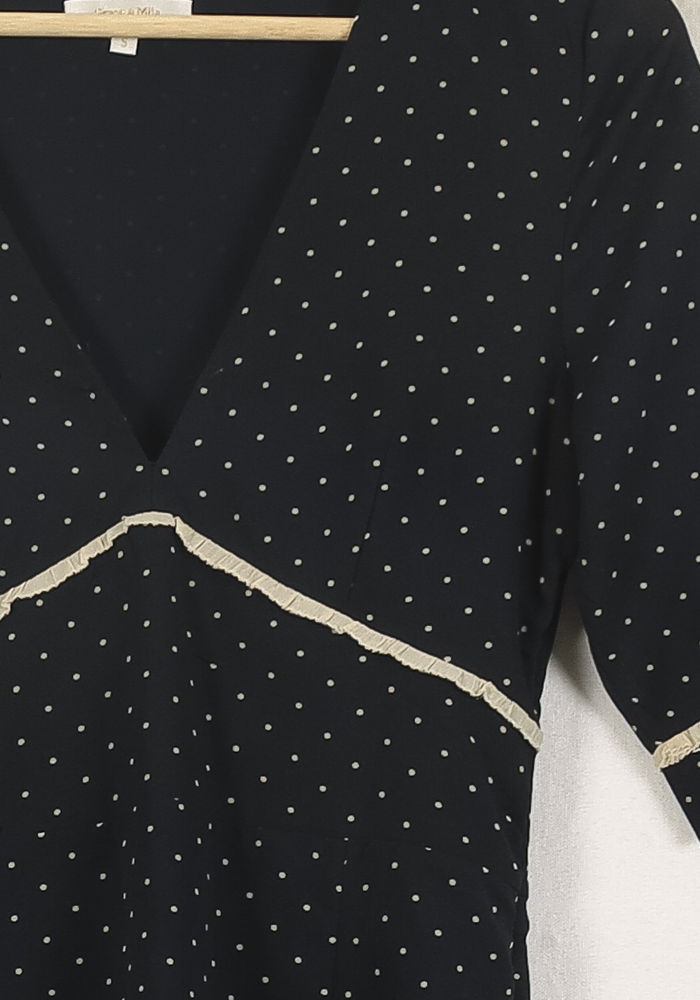 Robe Courte Bleue à Pois Blancs - Taille S/36 de la marque Grace & Mila | PARAD71925 - Vendu par Paradigme - Image 3