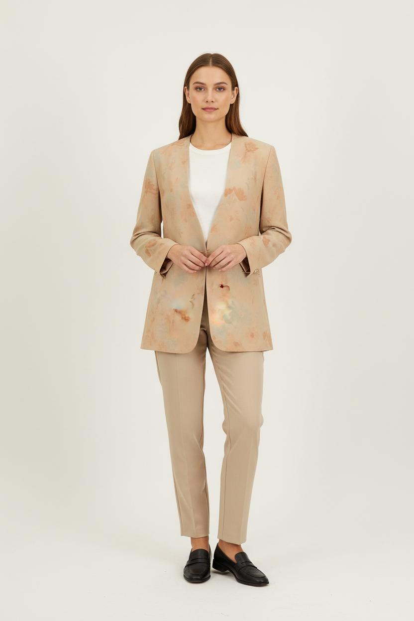 Blazer Beige et Orange - Taille L/40 de la marque ZAPA | PARAD71929 - Vendu par Paradigme - Image 1