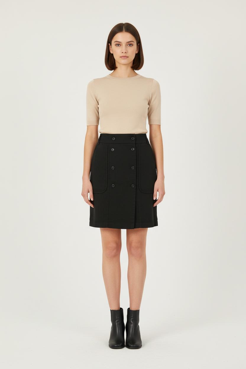 Jupe Droite Noire - Taille S/36 de la marque IKKS | PARAD71937 - Vendu par Paradigme - Image 1