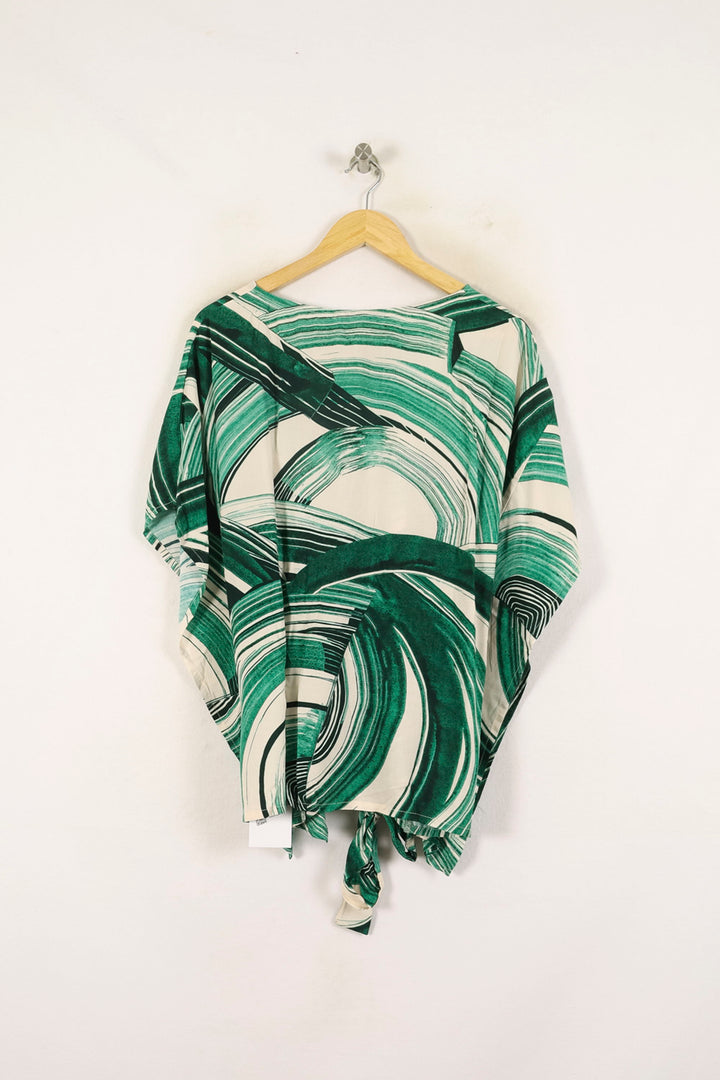 Blouse Verte et Blanche - Taille L/40 de la marque La Fée Maraboutée | PARAD71950 - Vendu par Paradigme - Image 4