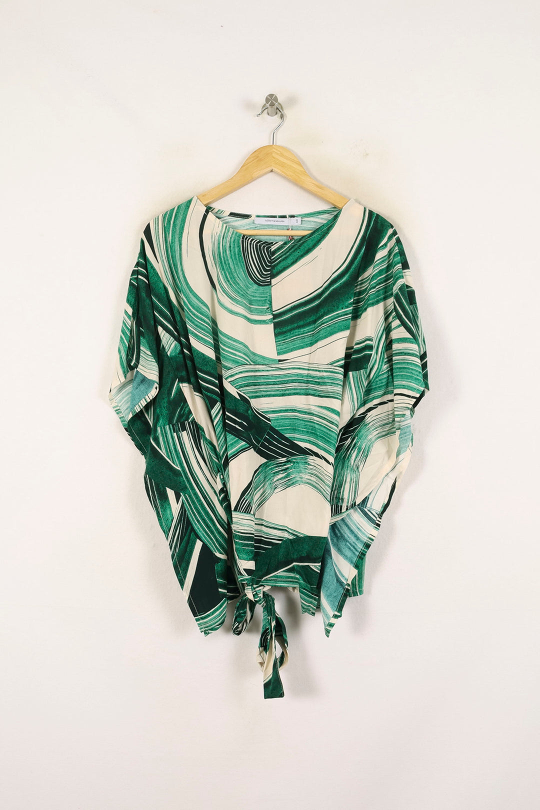 Blouse Verte et Blanche - Taille L/40 de la marque La Fée Maraboutée | PARAD71950 - Vendu par Paradigme - Image 2