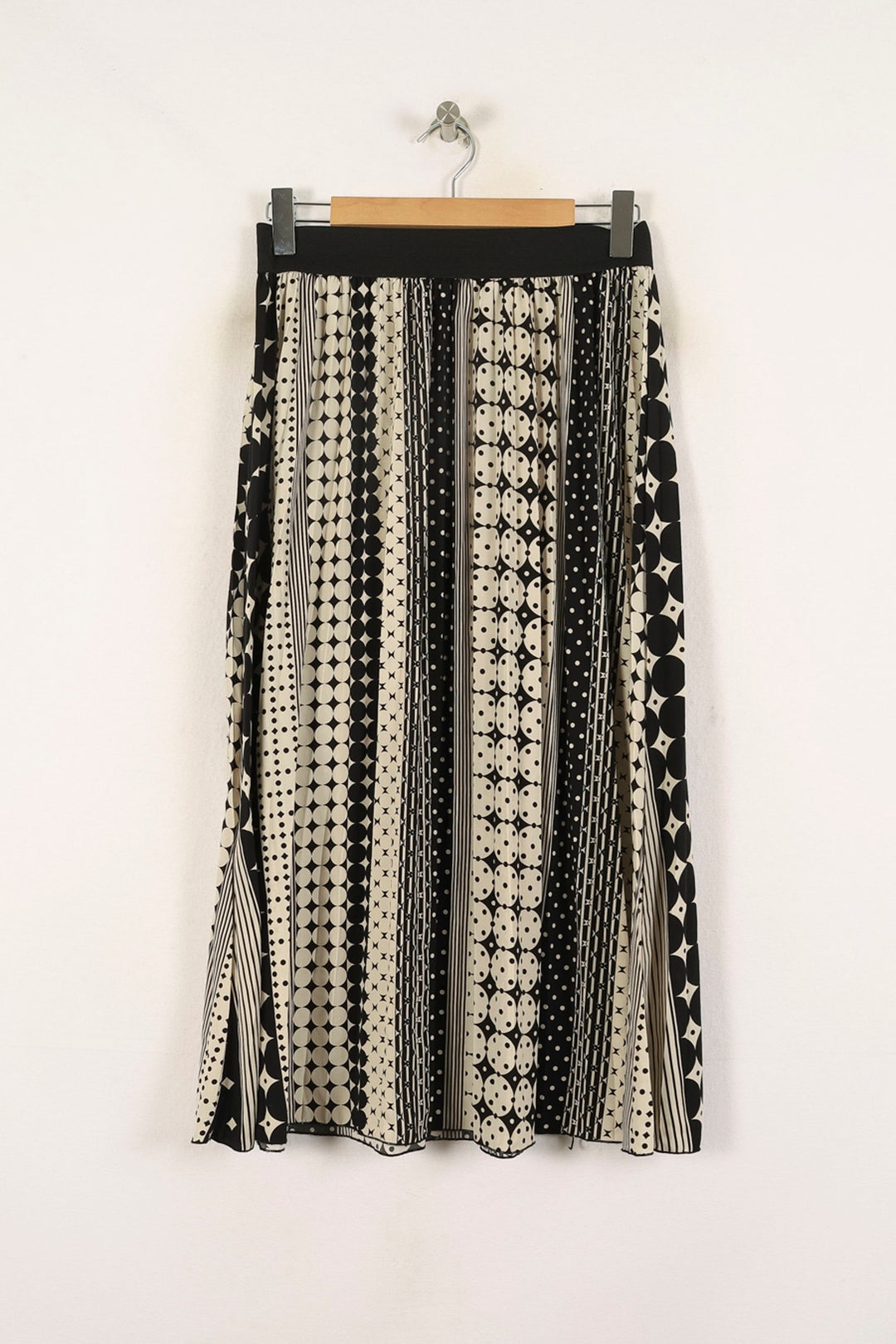 Jupe Plissée Noire et Blanche - Taille S/36 de la marque La Fée Maraboutée | PARAD71954 - Vendu par Paradigme - Image 4