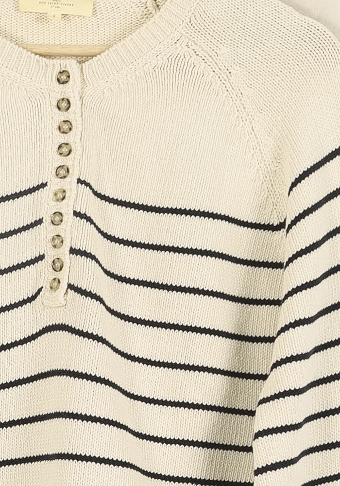 Pull Rayé Beige et Noir - Taille S/36 de la marque Sézane | PARAD71961 - Vendu par Paradigme - Image 3