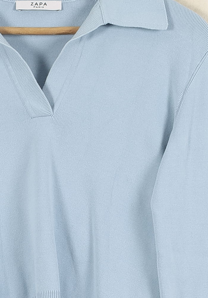 Pull Col Polo Bleu - Taille S/36 de la marque ZAPA | PARAD71962 - Vendu par Paradigme - Image 3