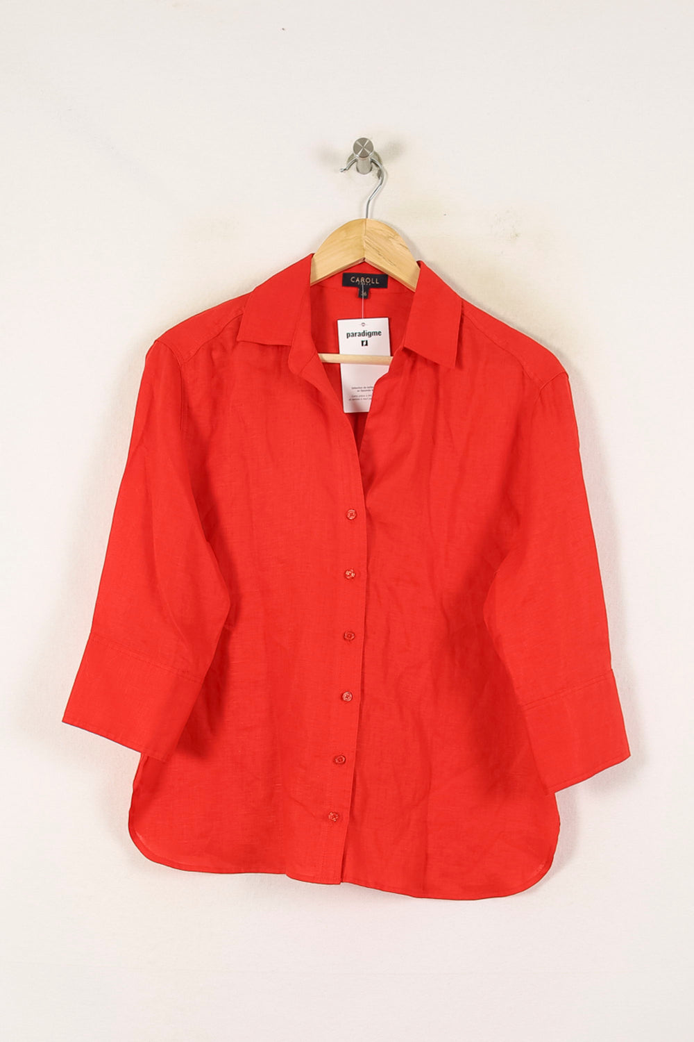 Chemise Rouge - Taille S/36 de la marque Caroll | PARAD71965 - Vendu par Paradigme - Image 2