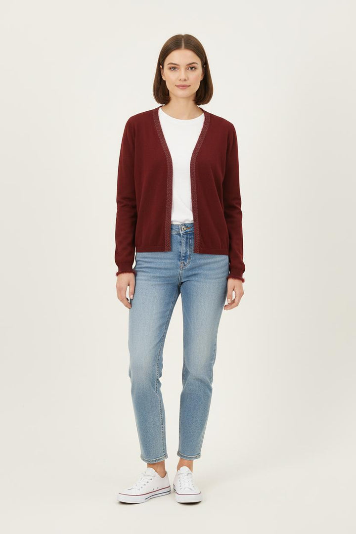 Cardigan Bordeaux - Taille L/40 de la marque One Step | PARAD71976 - Vendu par Paradigme - Image 1