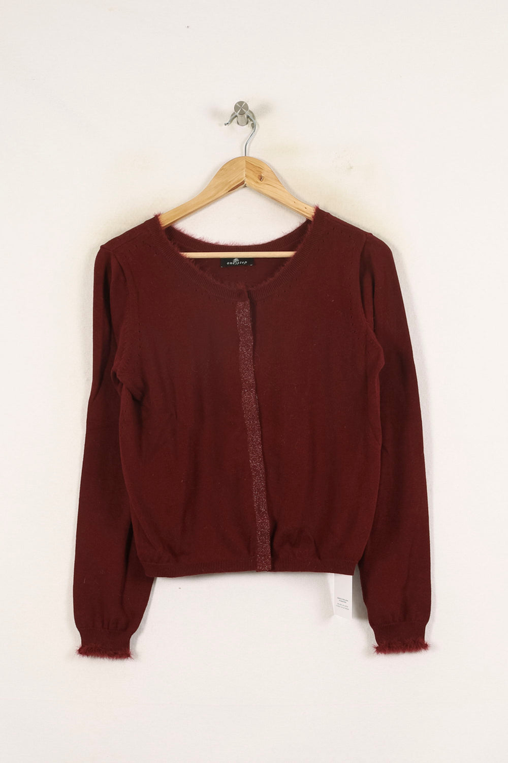 Cardigan Bordeaux - Taille L/40 de la marque One Step | PARAD71976 - Vendu par Paradigme - Image 2