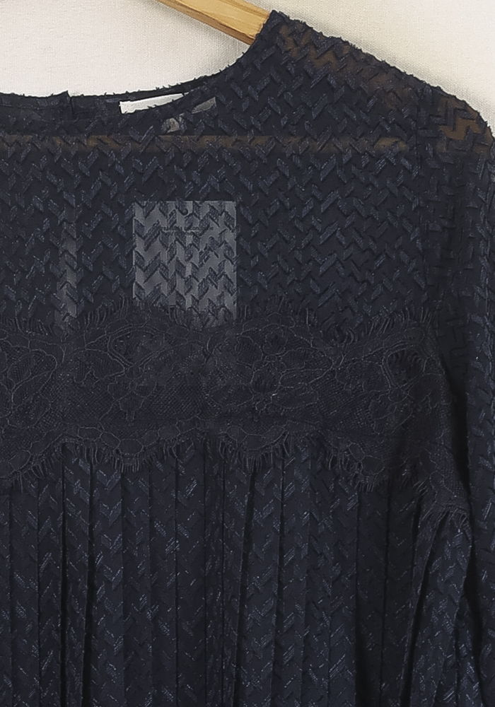 Blouse en Dentelle Bleue - Taille M/38 de la marque Grace & Mila | PARAD71981 - Vendu par Paradigme - Image 3