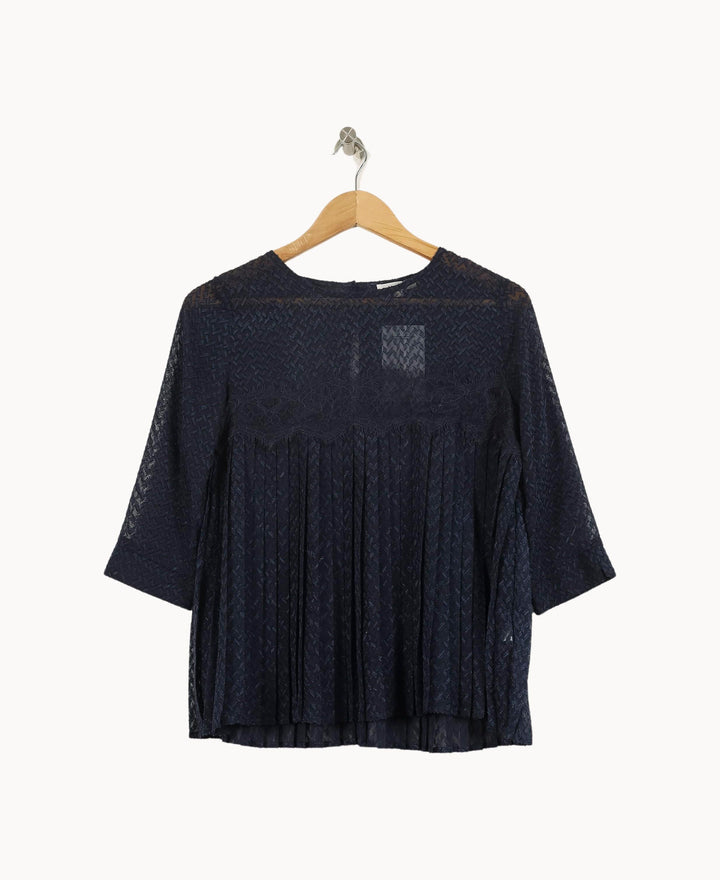 Blouse en Dentelle Bleue - Taille M/38 de la marque Grace & Mila | PARAD71981 - Vendu par Paradigme - Image 2