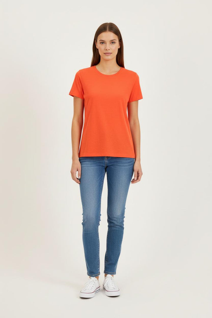 Tee-shirt Orange - Taille M/38 de la marque American Vintage | PARAD71983 - Vendu par Paradigme - Image 1