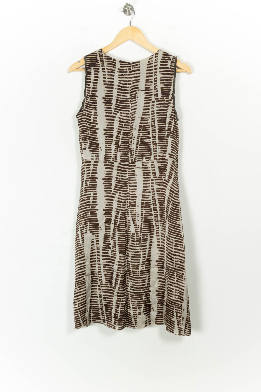 Robe Sans Manches Marron et Beige - Taille M/38 de la marque Max Mara | PARAD71986 - Vendu par Paradigme - Image 4