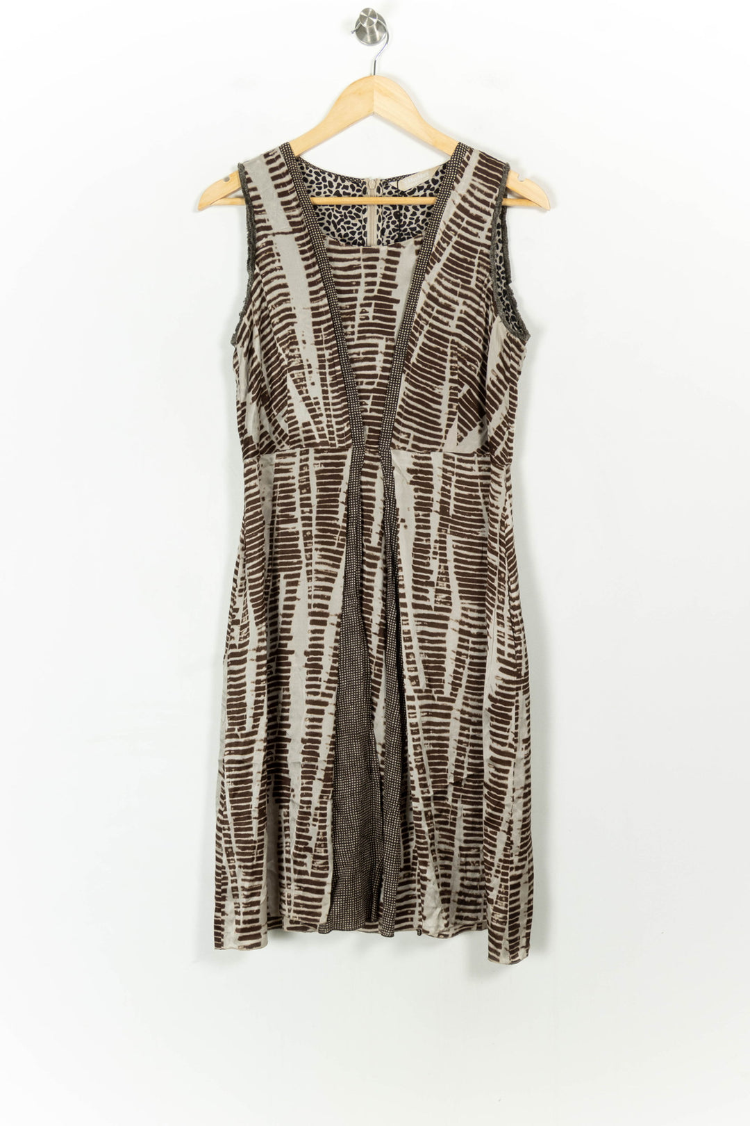 Robe Sans Manches Marron et Beige - Taille M/38 de la marque Max Mara | PARAD71986 - Vendu par Paradigme - Image 2