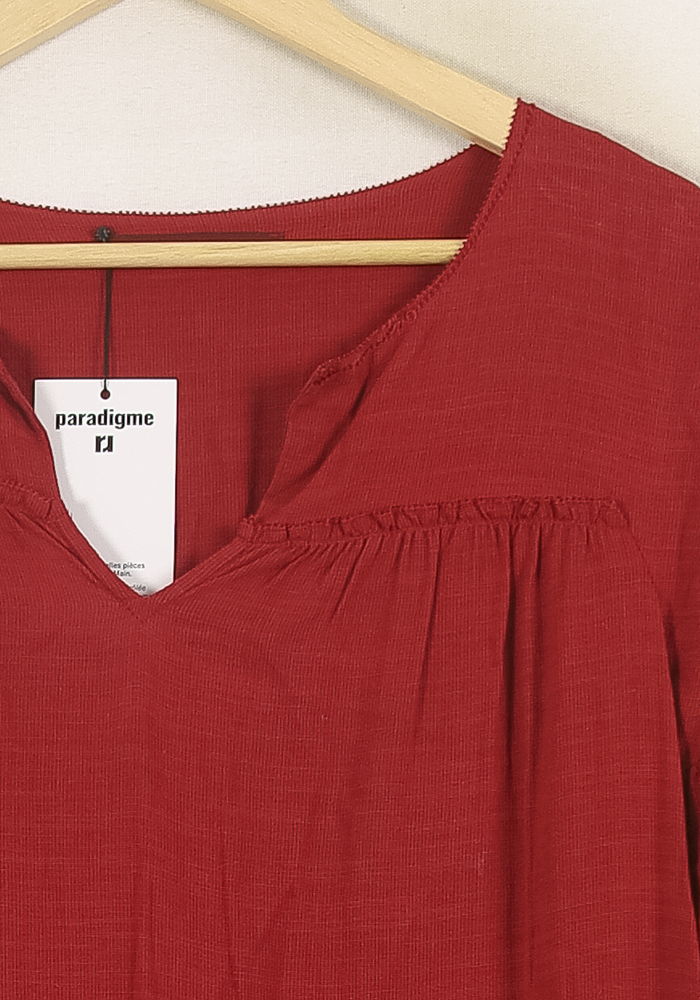 Robe Volantée Bordeaux - Taille M/38 de la marque Comptoir des Cotonniers | PARAD71993 - Vendu par Paradigme - Image 3