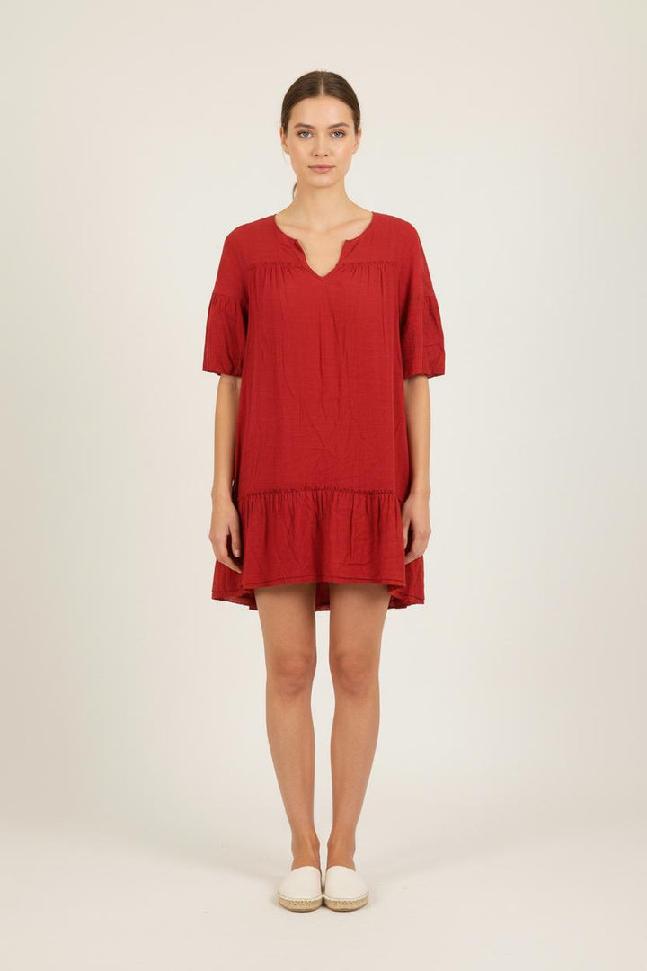 Robe Volantée Bordeaux - Taille M/38 de la marque Comptoir des Cotonniers | PARAD71993 - Vendu par Paradigme - Image 1